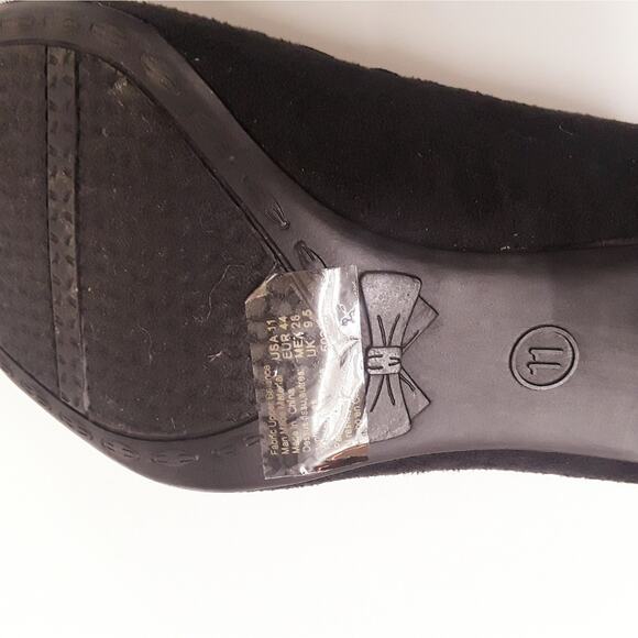 Prediction Peep Toe Faux Suede Black Pump Shoe 11 - Picture 7 of 8